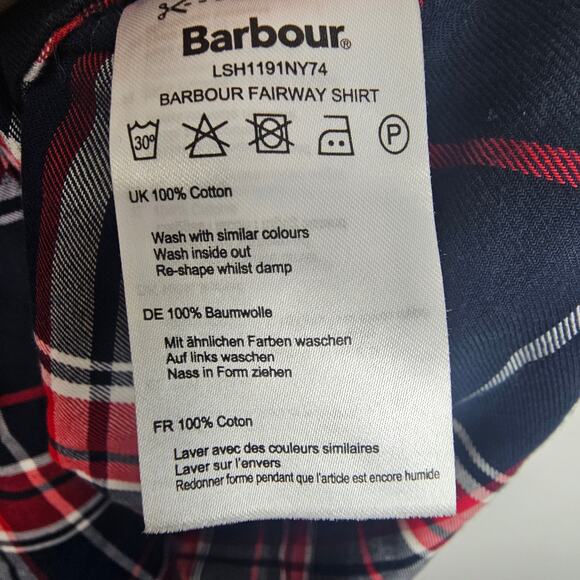 Barbour Blouse Women 10 Checked Fairway LS Button  Shirt w Pockets Dark Acadmia - Picture 9 of 10